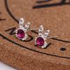 Flower Zircon Earrings, Pearl Studs, Ladies' Heart-shaped Geometric Set with Zirconia Gemstone Accessories Earrings