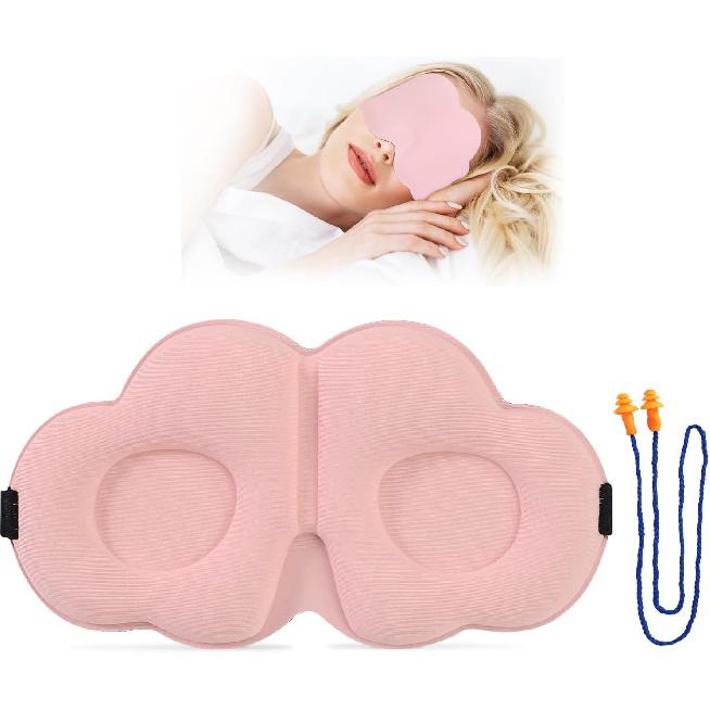 Sleep Mask,Soft 3D Contoured Silky Blindfold Eye Mask for Sleeping and Side Sleepers,Eye Cover with Adjustable Strap Suitable Gift for Men Women