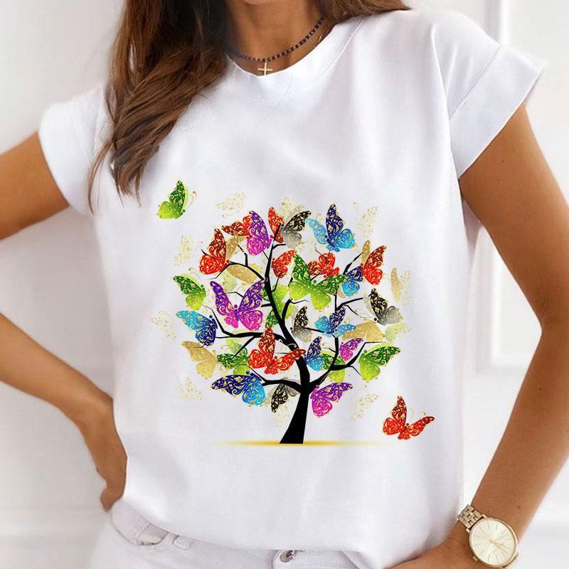 Explosive Sunflower Flower Base Casual White Shortsleeved Womens Tshirt Oversized T Shirt Harajuku Tops