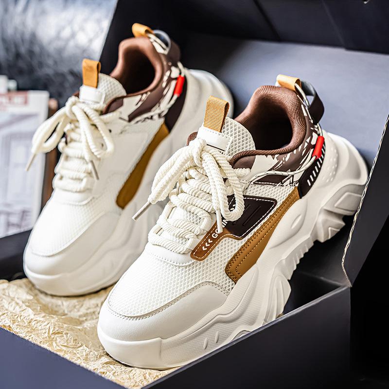 Men's shoes 2025 new autumn breathable casual versatile sports trendy shoes youth lightweight trend platform dad shoes