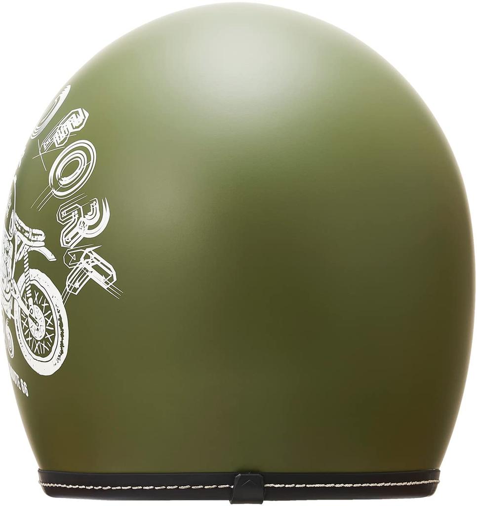 Marushin MCJ5 Jet Motorcycle Helmet, Road Fork, Open Jet, Matte Olive, Size L (59-60cm), 3006548