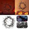 Halloween Wreath Decoration for Front Door LED Light Purple red Glitter Black Branch Scary Style Home Indoor Outdoor Party Decor