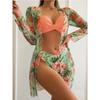 Swimsuit three-piece outerwear women's bikini split women's bikini sexy lace trend