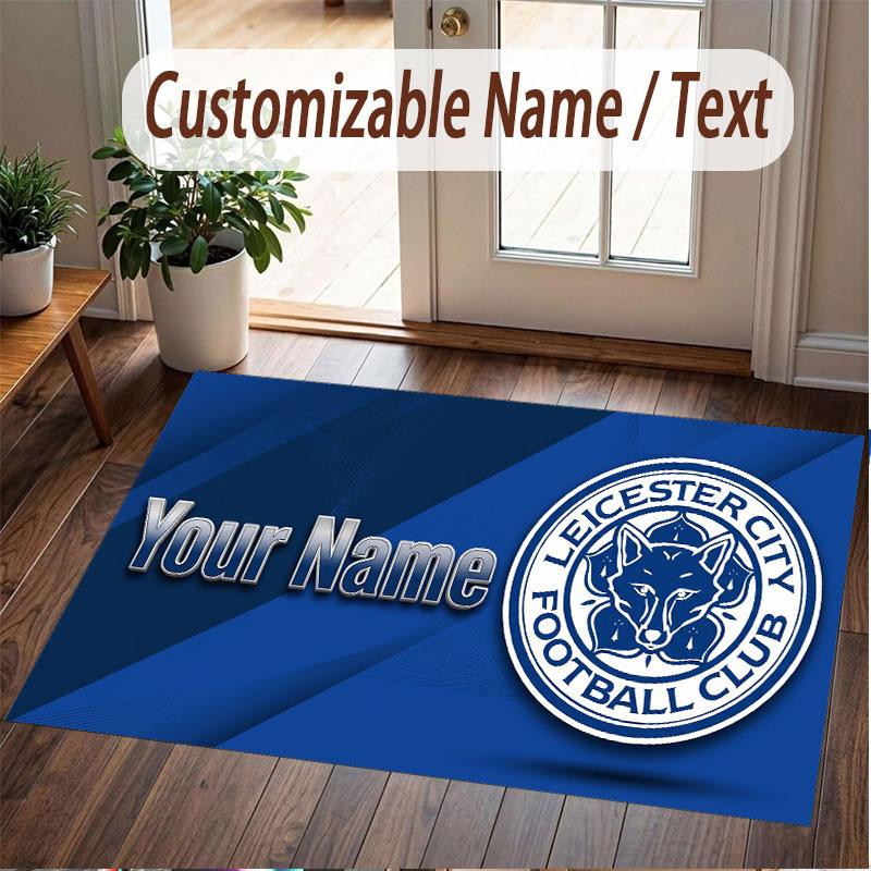 Custom Rug Leicester City Pattern Print Name Text Soft Non‑Slip Floor Carpet for Home Indoor Decoration