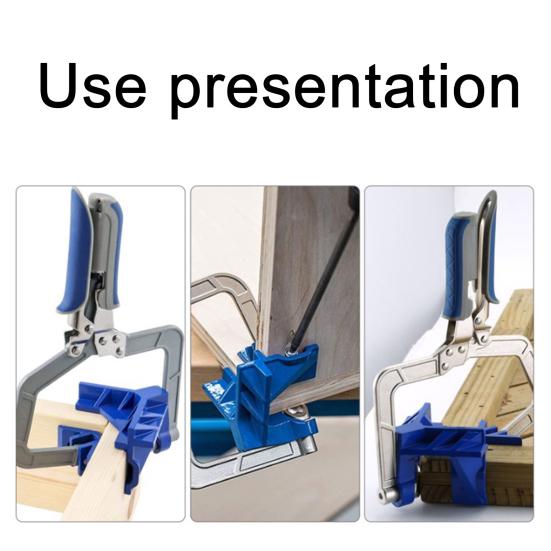 90-Degree Corner Clamp Ergonomic Handle Adjustable Thickness Multipurpose Handheld Right Angle Clamp Woodworking Tool