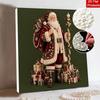 Creative DIY Framed Pearl Art Kit with Christmas Santa Claus Pattern Sparkling Bead Canvas Ready to Display Relaxing Gift for Adults Projects