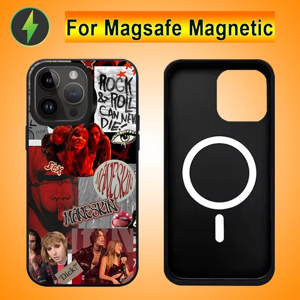 Maneskin Damiano David Phone Case For IPhone 15 14 13 Pro Max 11 12 Mini Alex Mirror For Magsafe Wireless Charging Cover