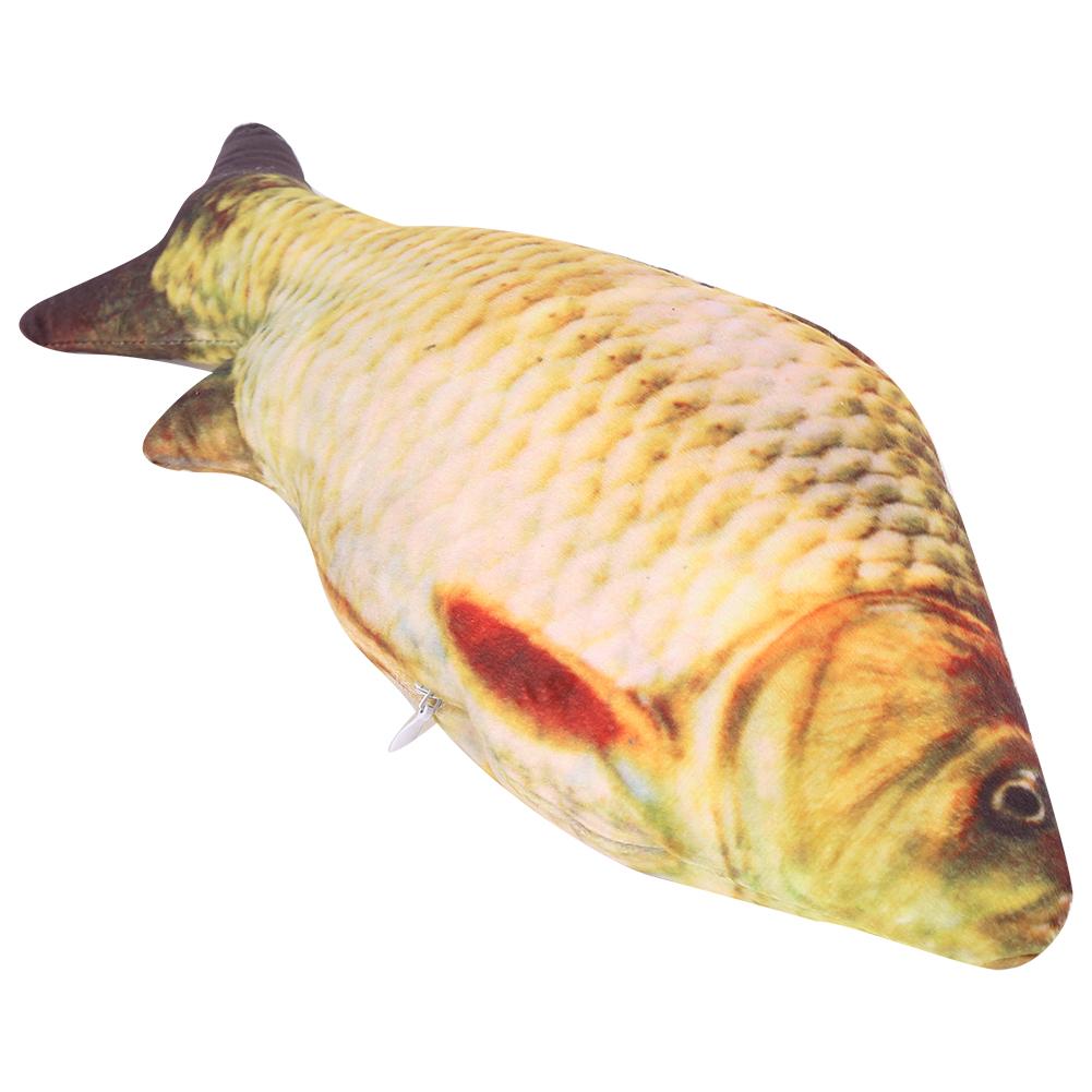 Funny Soft Pet Kitten Cat Mint Stuffed Simulation Playing Toy Fish Shape Plush Toys New 20CM