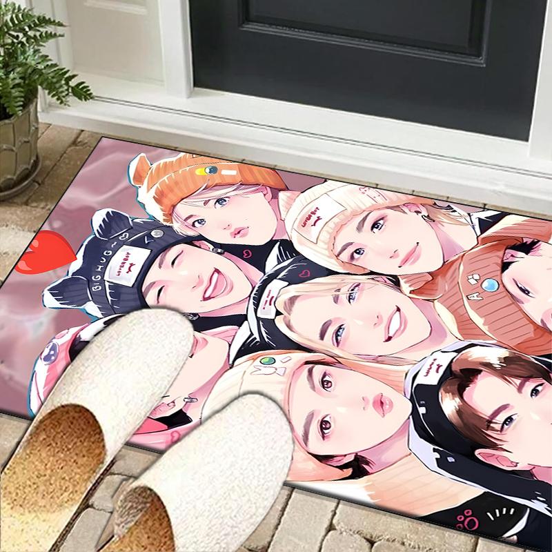 Kpop Idol Performance Office Rug Chair Mat, Game Carpet, Suitable for Front Door, Bedroom, Living Room, Desk, Holiday Gift