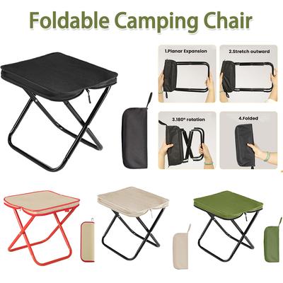 Foldable Camping Chair with 198.4 Lbs (90 Kg) Load Capacity Built-in Storage Portable Convenient for Fishing Climbing Camping