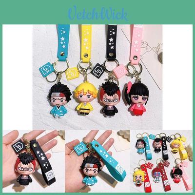 Adorable Demon Slayer Keychain Cute And Playful Plastic Figure For Car Decoration