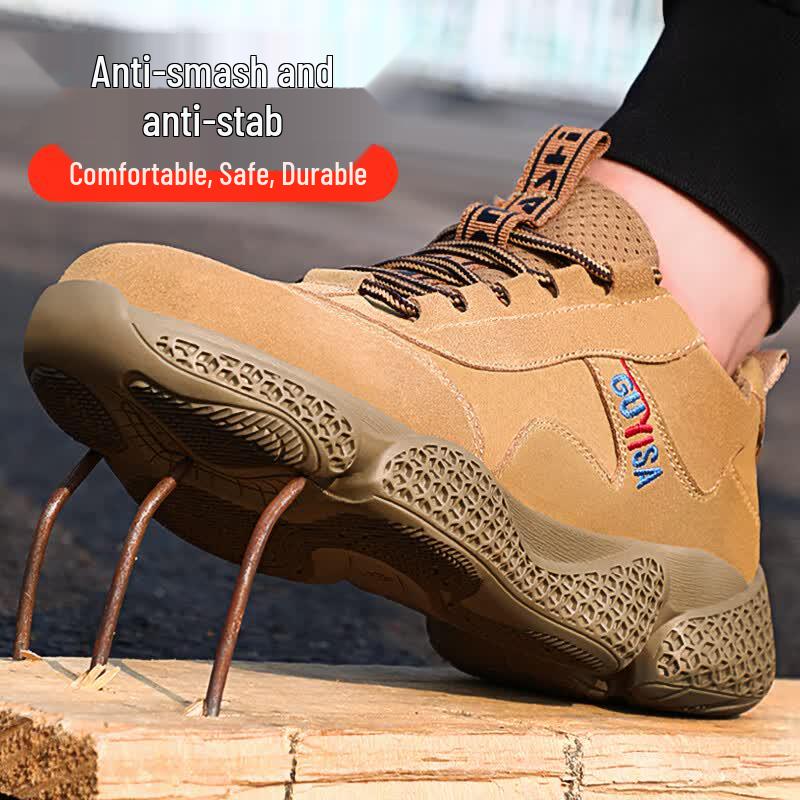 Weierdun Men s Steel Toe Puncture-Resistant Work Safety Shoes 2078 44