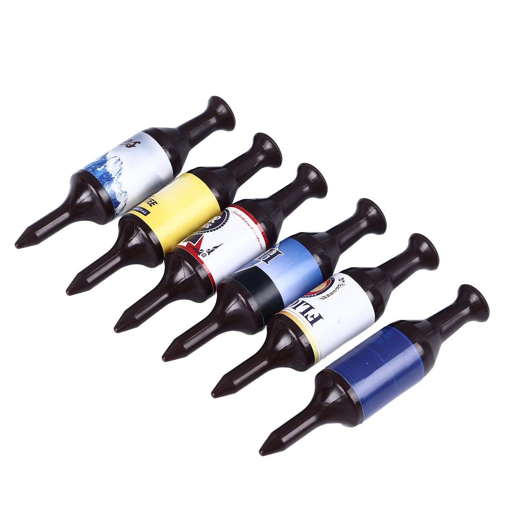 6 Stück Mini Bierflasche Golf Tees Kunststoff Lustige Golf Tees Set Einzigartiges Golfgeschenk für Männer und Frauen