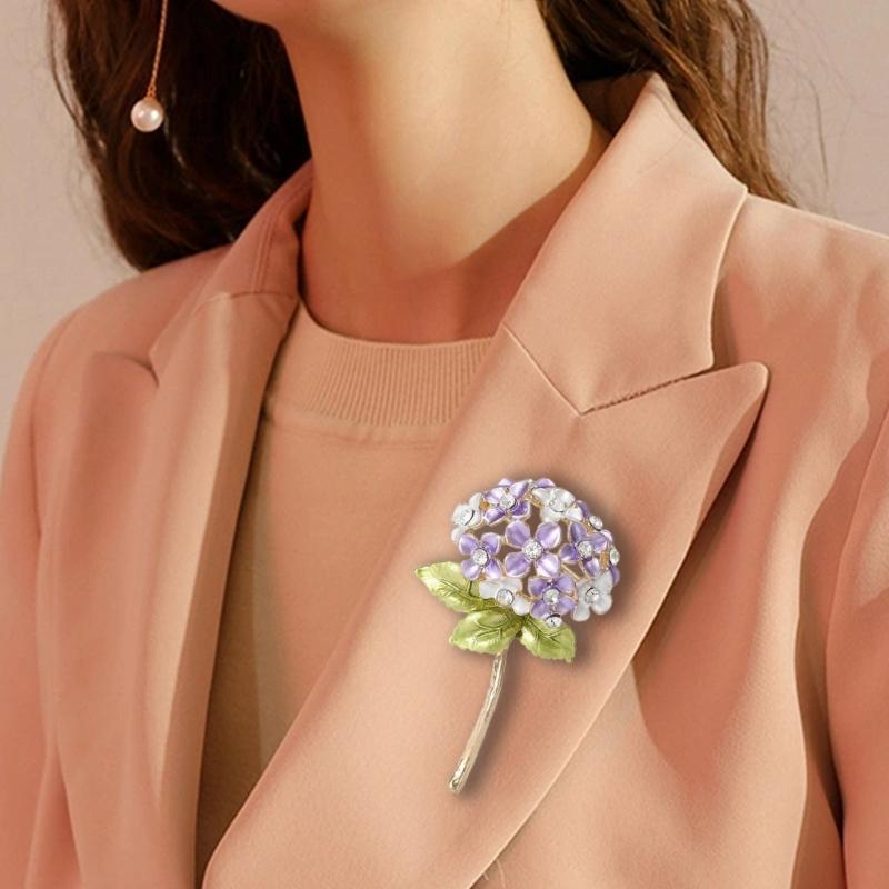 Beautifully Crafted Hydrangea Brooch Wedding Outfit Accessory To Elevate Your Look At Business and Social Event