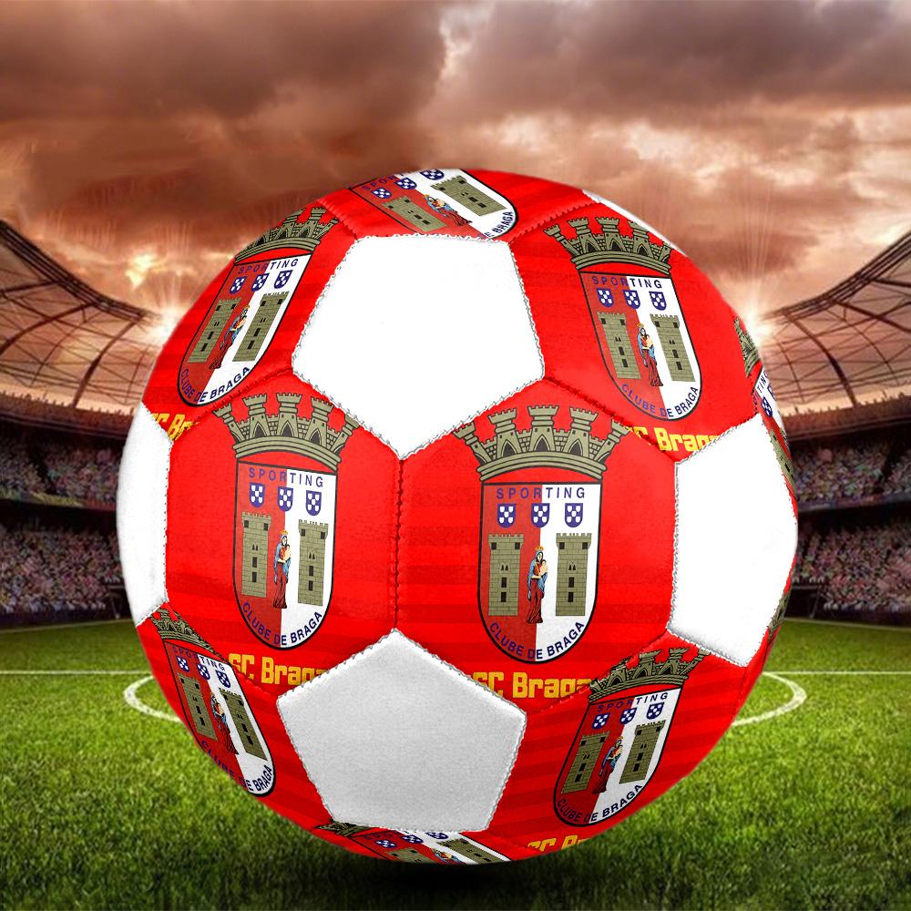 1PC SC Braga poster size 5 soccer ball PrahaIndoor Soccer Ball Colorful All Ages Machine Stitched PVC Competition Ready Durable High-Bounce