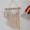 Boho geflochtenes Wandbehang, Geometrischer Wandbehang, Geknüpfter Baumwollseil Wandbehang mit Quasten für Zuhause Schlafzimmer Kinderzimmer Eingangsbereich Wandkunst