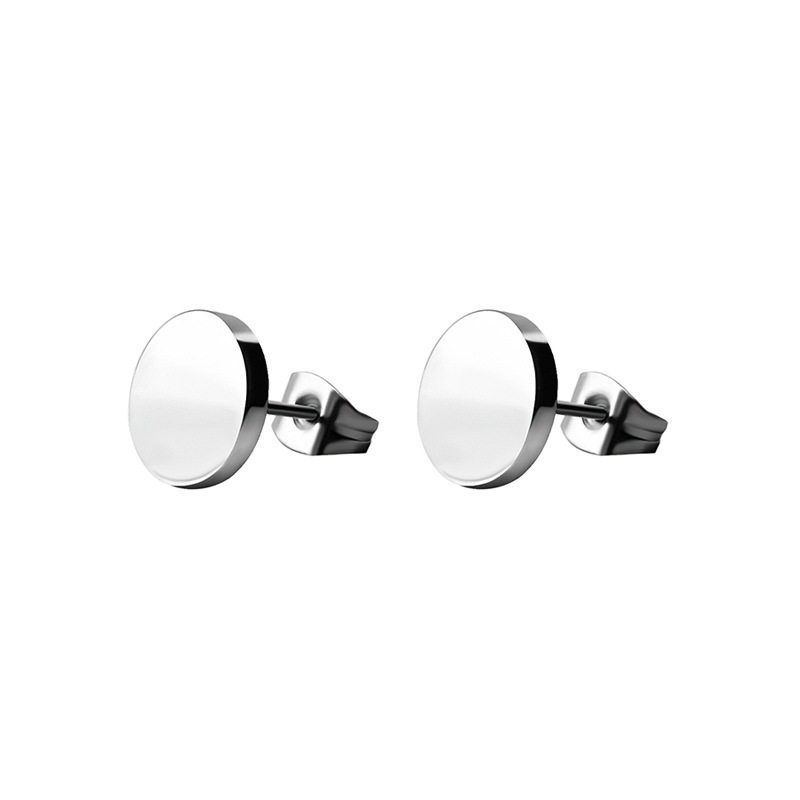 48 PCs European and American Stainless Steel Black Cross Stud Earrings