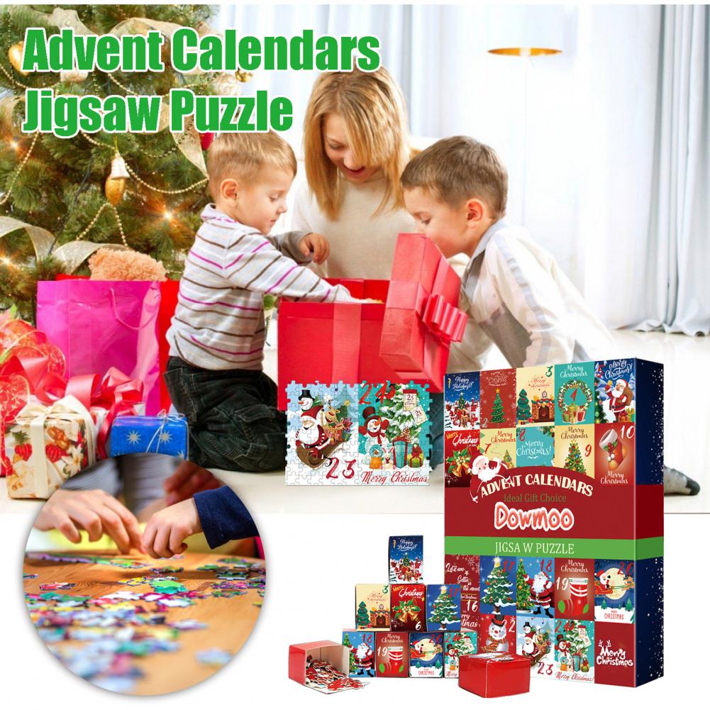 Feiertagspuzzle für Erwachsene Saisonales Raumdekor-Accessoire Weihnachts-Adventskalender Puzzle-Set für Erwachsene 2025 für Kinder