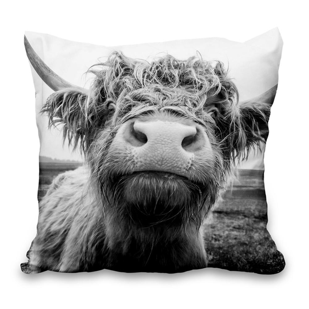 Juste De Coussin En Velours Animal Floral, Taie D'oreiller Décorative, Oreiller Pour La Maison, Canapé, Chambre, Voiture, Loup, Vache