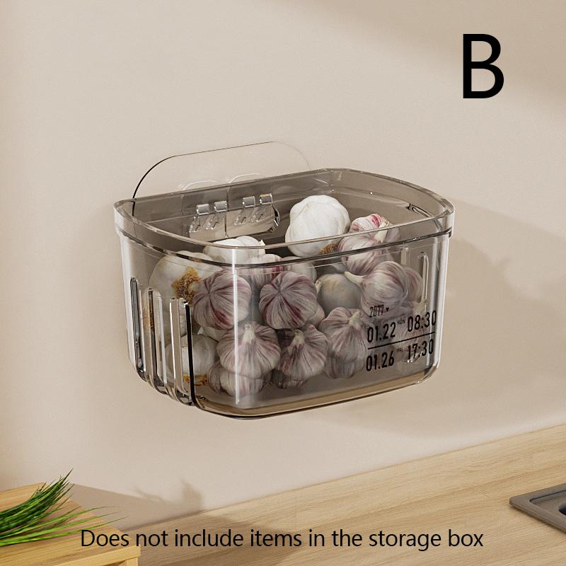 

Многофункциональная корзина для хранения лука-шалота, имбиря, чеснока, экономящая место, настенная подвесная корзина, пластиковый кухонный гаджет