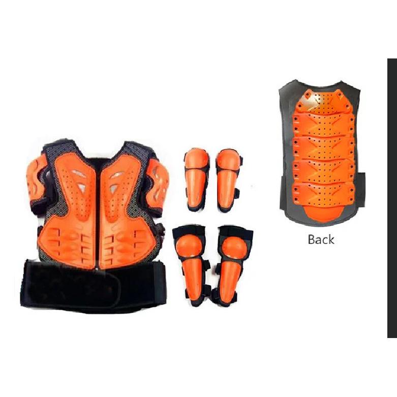 Youth Children Full Body Protector Vest Armor Kids Motocross Armor Jacket Chest Spine Protection Gear elbow shoulder Knee guard