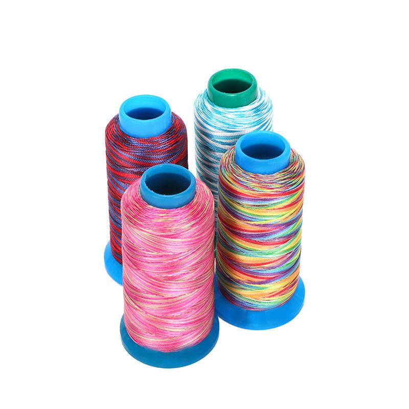 DIY602 Colorful Polyester Cotton Thread, Five-color Segment Dyed Cotton Thread, High-speed Sewing Thread 602 Color Segment Dyed Polyester Silk Thread