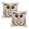 Soft Velour Owl Pillowcase with 2D Flat Printing and Non-Real Embroidery Effect (excluding Pillow Core)