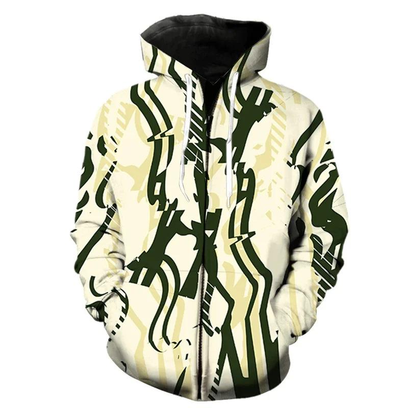 3D Colourful Letter Graffiti Print Hoodie Men's Sweatshirt Hooded Sweatshirt Fashion Pullover Hooded Sweatshirt