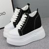 Fashion Luxury Super High Canvas Shoes for Women- 12CM Increased Heels Korean Version Sneakers  designer sneakers for women