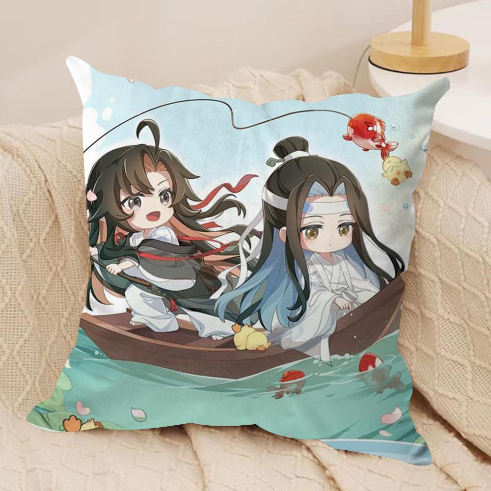 MMo DDao ZZu SShi Cushion Cover Soft Plush Fabric DoubleSided Printed Sofa Cushion Cover for All Seasons Home Decor Gift
