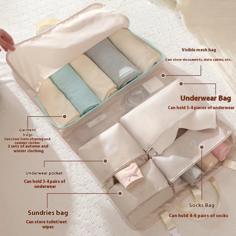 7-In-1 Folding Travel Storage Bag, Portable Luggage Organizer, Multifunctional Clothing Sorting Bag, Travel Bag Hanging Bag