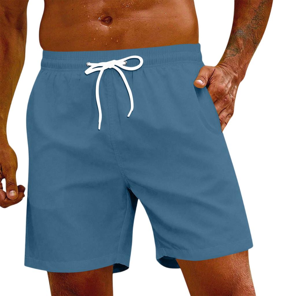 מכנסיים קצרים קז'ואל אלסטיים עם שרוך מותן לגברים