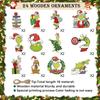 24 Stück Lustige Grinch Weihnachtsdekorationen Weihnachtsbaum Holz Hängeornamente Sortierte Grinch-Motive Weihnachtsbaumschmuck