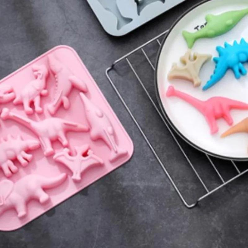 Cute Cartoon Dinosaur Silicone Mould 3D Dinosaur Theme DIY Fondant Cake Chocolate Mold Cake Mould Baking Accessories