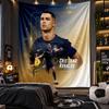 Wandbehang Wandteppich Cristiano Ronaldo Druck Stoff für Wohnzimmer Schlafzimmer Heimdekoration