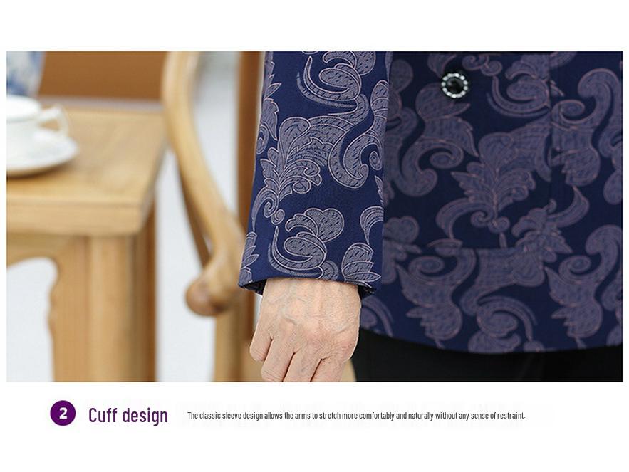 Grandma Style Lightweight Spring Jacket for Women, Ages 60-80 – Perfect for Middle-Aged To Elderly Fashionable Autumn Tops.