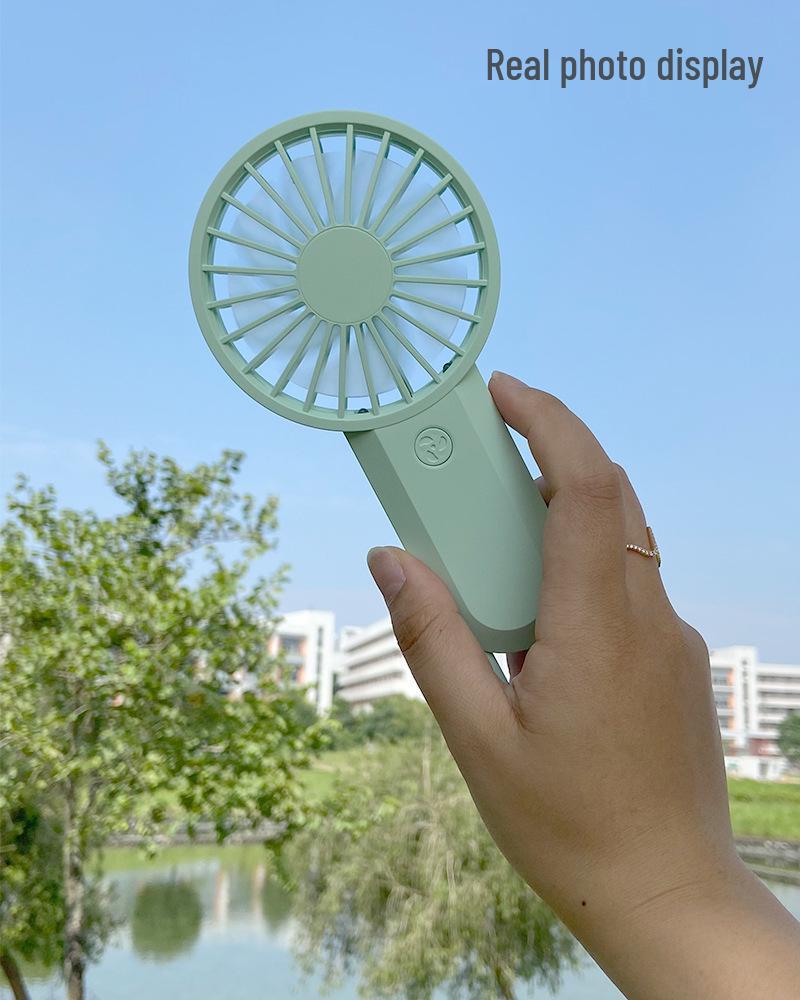 Portable Mini Handheld Fan with Hook - Rechargeable for Outdoor Use
