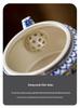 Silver-Plated Blue & White Porcelain Gongfu Tea Set with Kettle Handle - Perfect High-Grade Gift for Elders & Leaders.