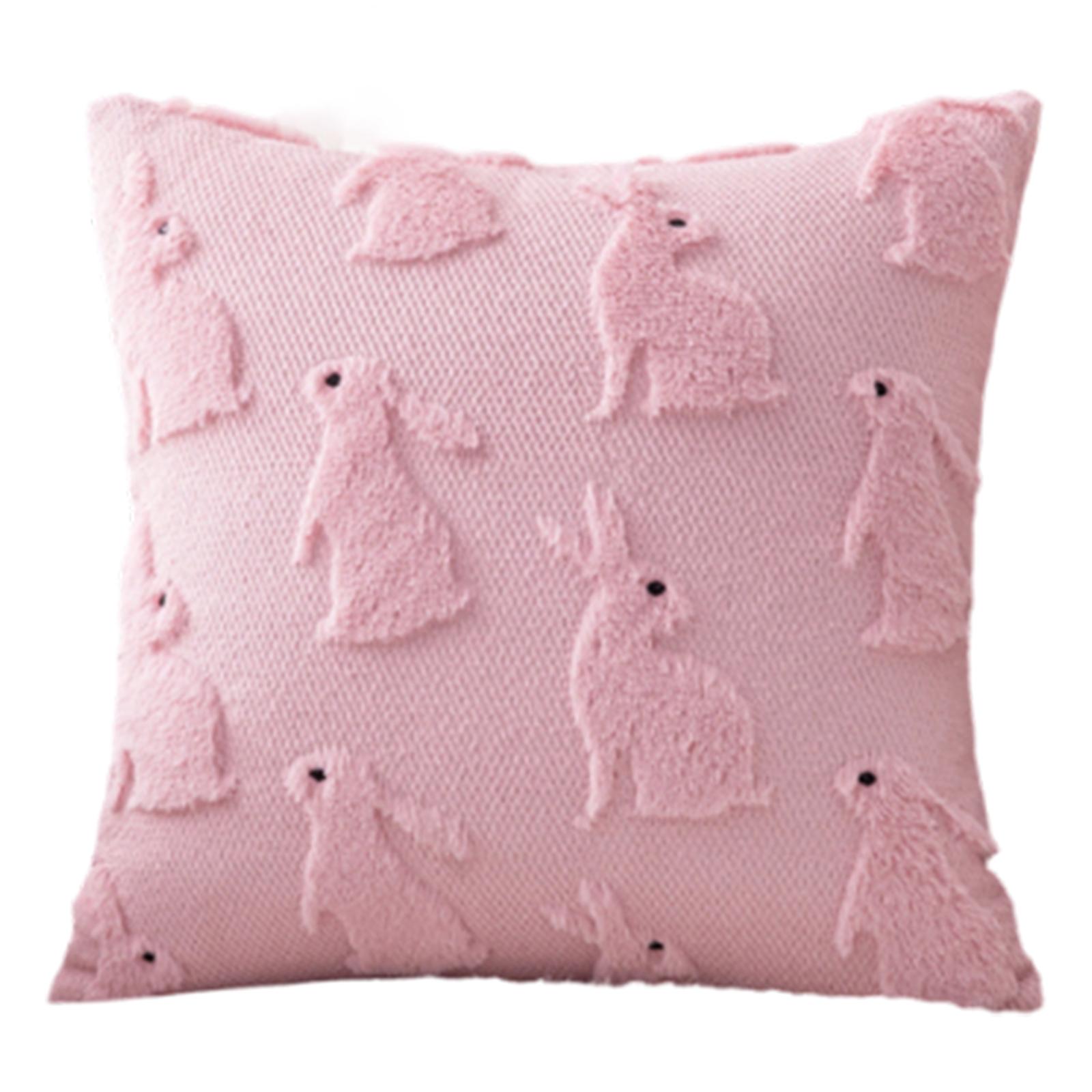 

Easter Bunny 3d Embroidered Tufted Pillowcase For Living Room And Bedroom, Removable And Washable Pillowcase One Size