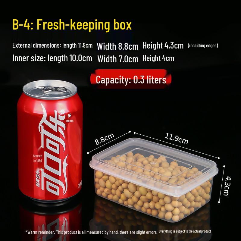 Clear Plastic Rectangular Food Storage Box with Sealed Lid for Refrigerator