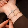 Light Luxury Zircon Paved Bracelet Adjustable Elegant Fine Bangle Cross Bracelet Valentine's Day