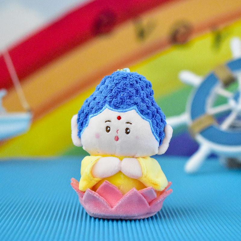 Premium Plush Guanyin Buddha Doll Keychain Soft Toy Decorative Pendant For Bags