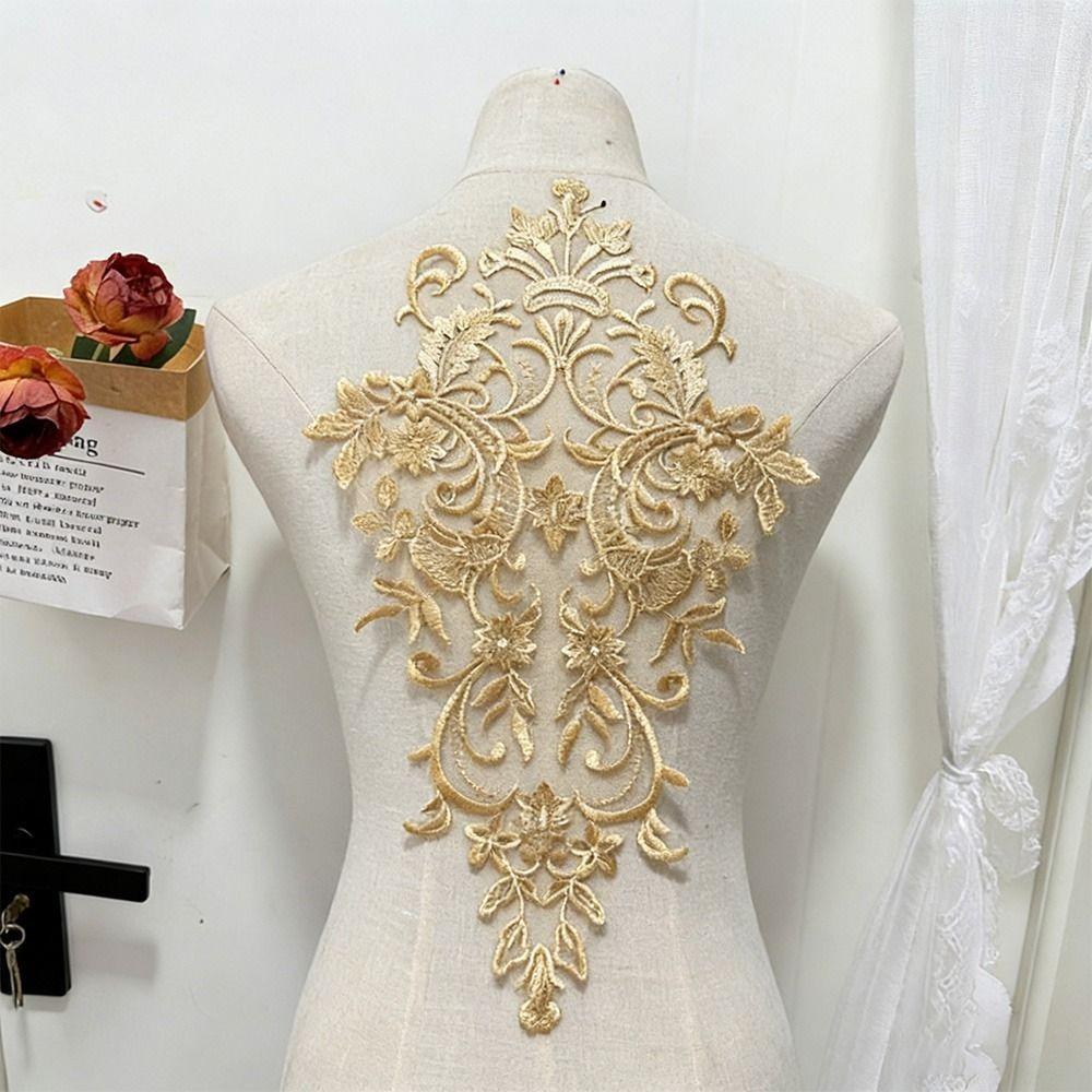 Handmade Flower Embroidery Applique Gorgeous Trim Clothing Accessories Fabric Applique Embroidery Flowers Patches Evening Dress