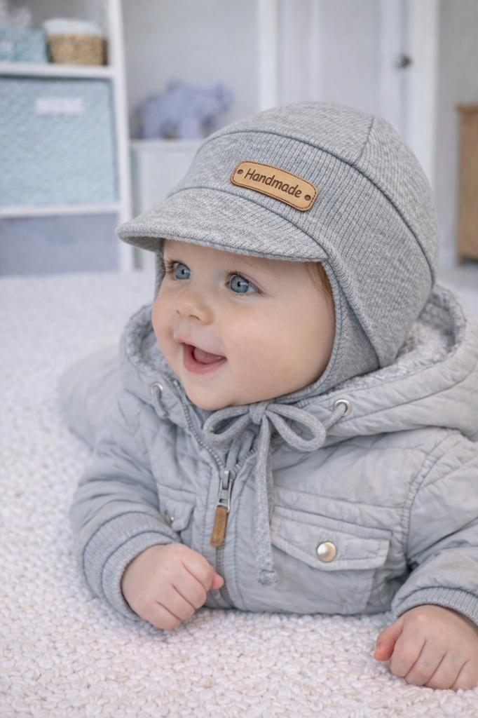 Boy' Cap 38-40 1-Layer Tied Spring Autumn Gray