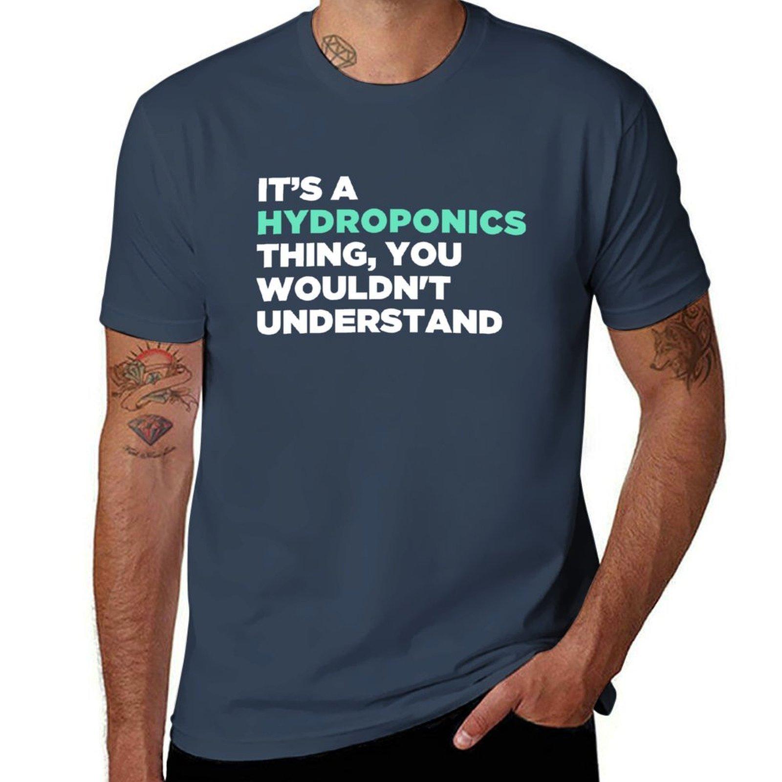 Funny Hydroponics Farming Farmer Tshirt Modern Print Casual Tshirt S