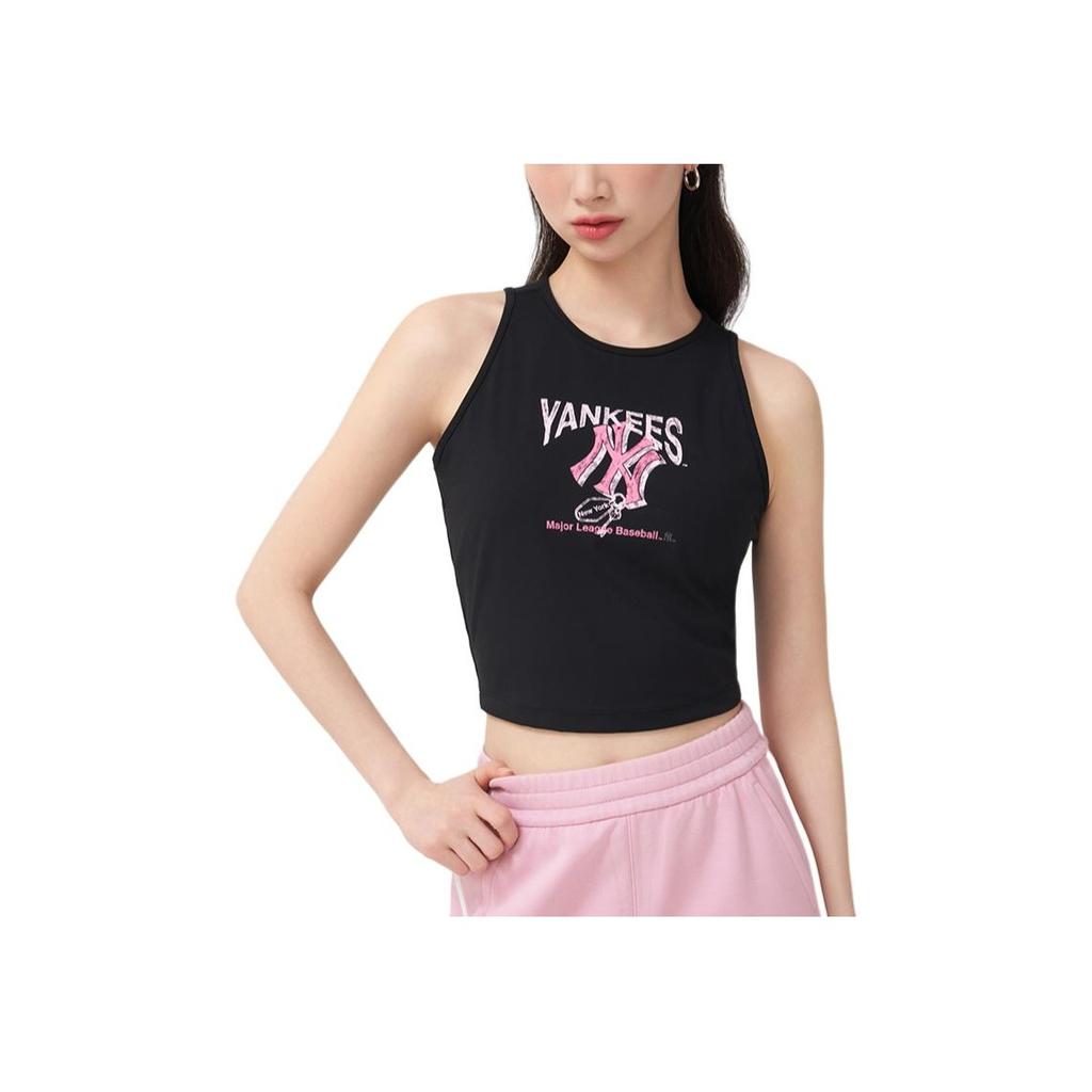 MLB New York Yankees Sun Protection Cool Feel Padded Slim Fit Tank Top Women Tops Black 3FTKA0153-50BKS