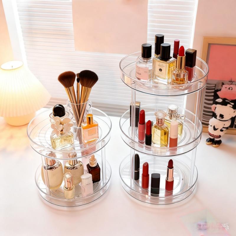 360° Rotating Kitchen and Bathroom Organizer for Spices, Cosmetics, and Skincare