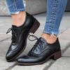 Dropship Dames Britse Patchwork Retro Brogues Schoenen Lente Vintage Veters Vierkante Lage Hakken Mary Janes Pumps Grote Maat 48