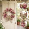 Round Shape Colorful Eucalyptus Wreath Lifelike Vivid Colors Spring Flower Wreath Handmade With Bow Front Gate Wreath Home Decor
