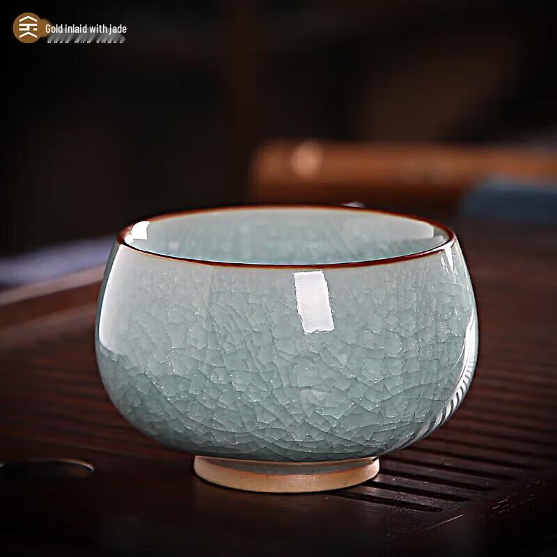 

Artisanal Ru Kiln Ceramic Teacup, 110ml